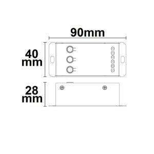 Sys-Pro Funk Mesh Multi-PWM CCT-Dimmer mit Bedientasten, 2 Kanal, 12-24V DC 12-20A