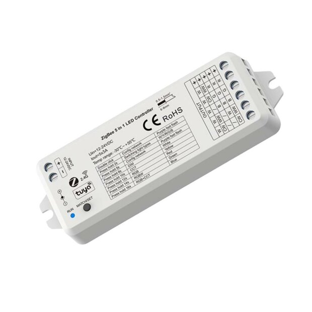 Sys-Pro + Zigbee 3.0 Funk 1-5 Kanal PWM-Dimmer, 12-24V DC 5x3A