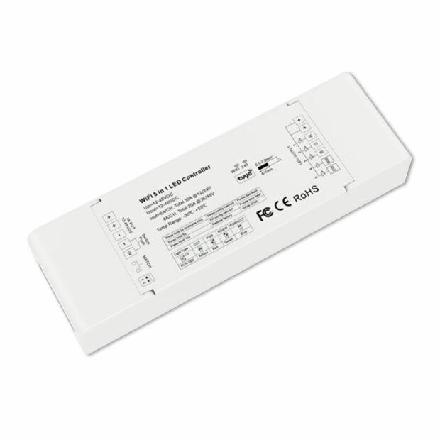 Sys-Pro + Zigbee 3.0 Push/Funk 1-5 Kanal Multi-PWM-Dimmer, 12-24V DC 5x6A, 36-48V DC 5x4A