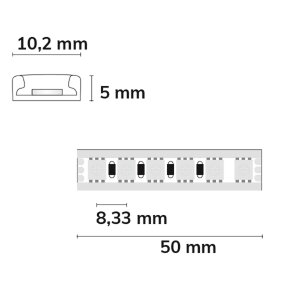 LED AQUA RGB PU Linear Flexband, 24V DC, 14,4W, IP68, 5m...