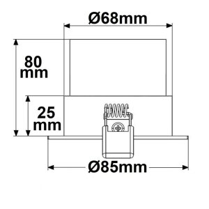 Einbaurahmen rund, Lochausschnitt 68mm, schwarz, für...