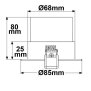 Einbaurahmen rund, Lochausschnitt 68mm, schwarz, für GU10/MR16 Spots