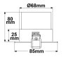 Einbaurahmen eckig, Lochausschnitt 68mm, weiß, für GU10/MR16 Spots