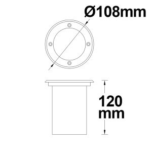 Bodeneinbaustrahler für GU10 Spots, rund, IP67, exkl. Leuchtmittel