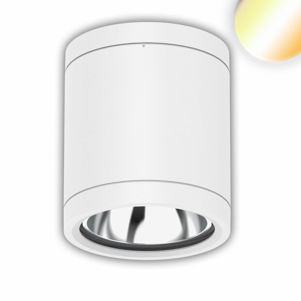 LED Deckenaufbaustrahler IP65, weiß, 10W, ColorSwitch 3000|4000|5000K, dimmbar