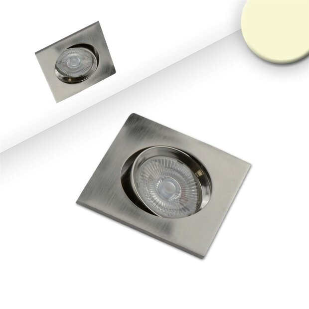 LED Einbauleuchte Slim68 Alu gebürstet, eckig, 9W, warmweiß, dimmbar