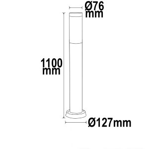 Pollerleuchte 1100 anthrazit, IP44, 1x E27 Fassung, exkl. Leuchtmittel