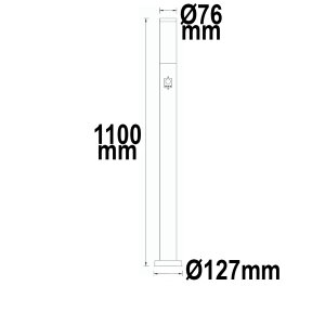 Pollerleuchte 1100 anthrazit, IP44, PIR Bewegungssensor, 1x E27 Fassung, exkl. Leuchtmittel