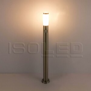 Pollerleuchte 1100 Edelstahl, IP44, PIR Bewegungssensor, warmweiß, inkl. E27 LED Leuchtmittel 9W