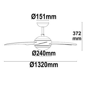 Deckenventilator mit E14 Fassung, 3 Stufen,...