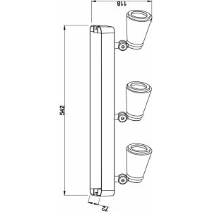 Deckenaufbauleuchte, Leporis Linear III, 3x max. 50 W GU10, Weiß, 220-240 V/AC, 50 / 60 Hz, IP 20