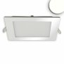 LED Downlight, 15W, eckig, ultraflach, silber, neutralweiß, dimmbar