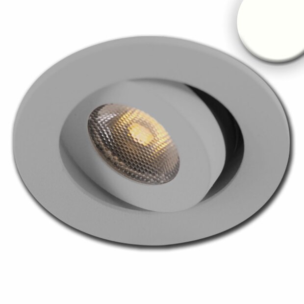 LED Einbauleuchte MiniAMP alu gebürstet, 3W, 24V DC, neutralweiß, dimmbar