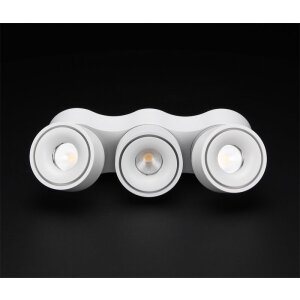 Deckenaufbauleuchte, Uni Triple Tilt, 30 W, DIM, 3000 K, Weiß, 220-240 V/AC