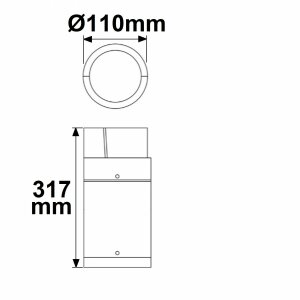 LED Wegeleuchte Poller-6, 30cm, 6W, sandschwarz,...