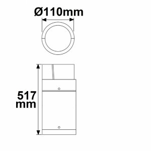 LED Wegeleuchte Poller-6, 50cm, 6W, sandschwarz,...