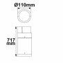 LED Wegeleuchte Poller-6, 70cm, 6W, sandschwarz, warmweiß