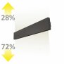 LED Wandleuchte Linear Up+Down 600, 610mm, 25W, IP40, schwarz, warmweiß