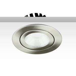 LED Einbaustrahler, silber, 8W, 60°, rund,...