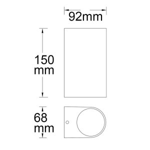 Wandleuchte Siara Up&Down 2xGU10, IP54, schwarz, exkl. Leuchtmittel