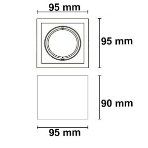 Deckenaufbauleuchte eckig für GU10/MR16, Alu...