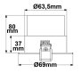 Einbaurahmen Slim rund, Lochausschnitt 63,5mm, DN69, Alu gebürstet, für GU10/MR16 Spots