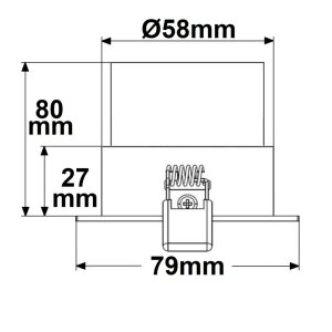 Einbaurahmen eckig, Lochausschnitt 58mm, Alu schwarz,...