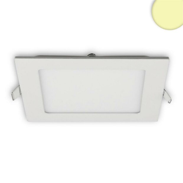 LED Downlight, 9W, eckig, ultraflach, weiß, warmweiß, dimmbar