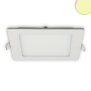 LED Downlight, 9W, eckig, ultraflach, weiß, warmweiß, dimmbar