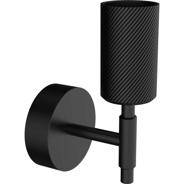 Wandleuchte ONYX SINGLE Wave schwarz E27 (Material: Kunststoff) 220-240 V / 50-60 Hz IP20 max. 60W