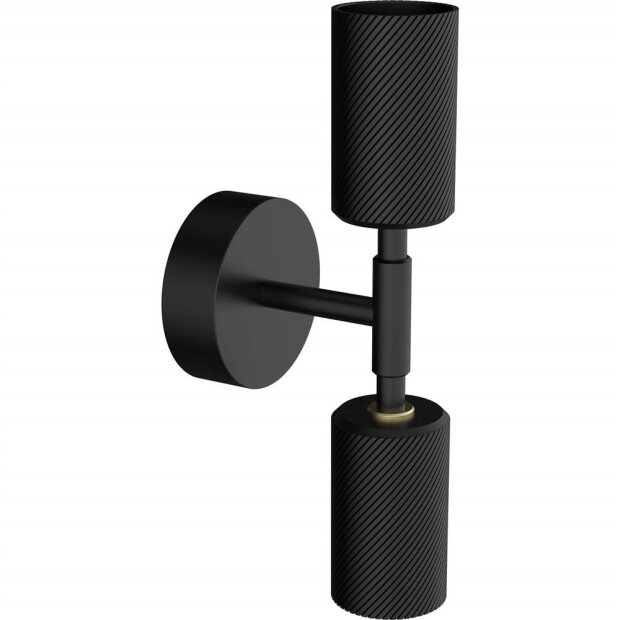 Wandleuchte ONYX DOUBLE Wave schwarz E27 (Material: Kunststoff) 220-240 V / 50-60 Hz IP20 max. 60W