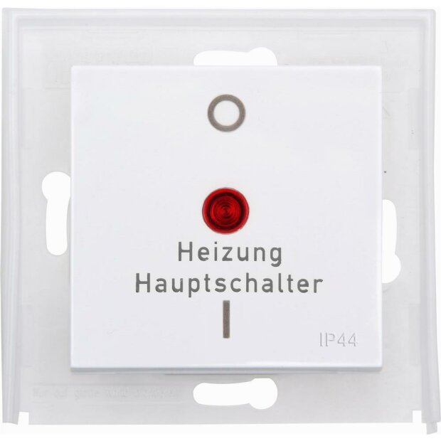 HK07 IP44 - Flächenwippe für Heizung Haupschalter, Farbe: reinweiß