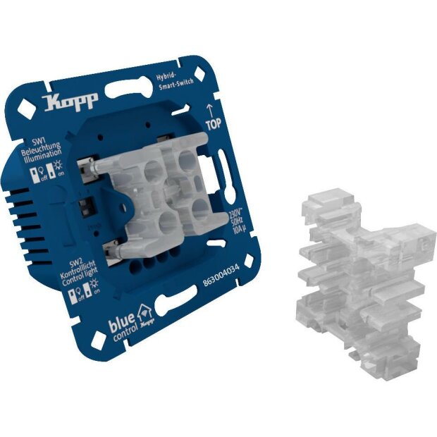 Blue-control Hybrid-Smart-Switch: Rollladen-, Jalousien-, Markisensteuerung, 2-Kanal, 4-Draht