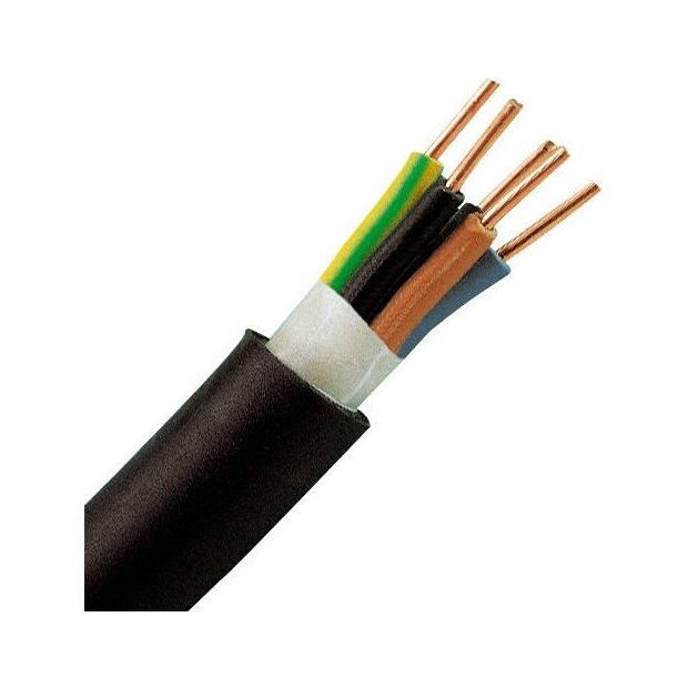 Energie(Erd)Kabel NYY-J 5Gx1, 5mm², 5-adrig, 250m Trommel, Farbe: schwarz