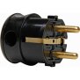 Kunststoff-Schutzkontakt-Winkelstecker, 2 Schutzkontaktsysteme , für Kabel bis 3x 1, 5mm²,