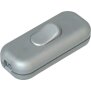 Schnurzwischenschalter, 1-polig, mit einer Verbindungsklemme, Wippen- Ausschalter, 250V~, 6A, silber