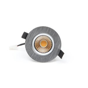 Deckeneinbauleuchte, COB-68-24V-8,5 W-2700K-Rund-Silber, Spannungskonstant, 24 V/DC