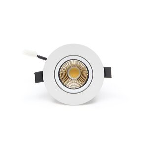 Deckeneinbauleuchte, COB-68-24V-8,5 W-4000K-Rund-Tilt-Weiß, Spannungskonstant, 24 V/DC