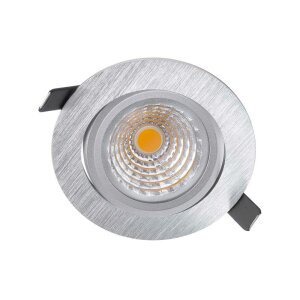 Deckeneinbauleuchte, COB-95-24V-2700K-Rund-Silber, Spannungskonstant, 24 V/DC