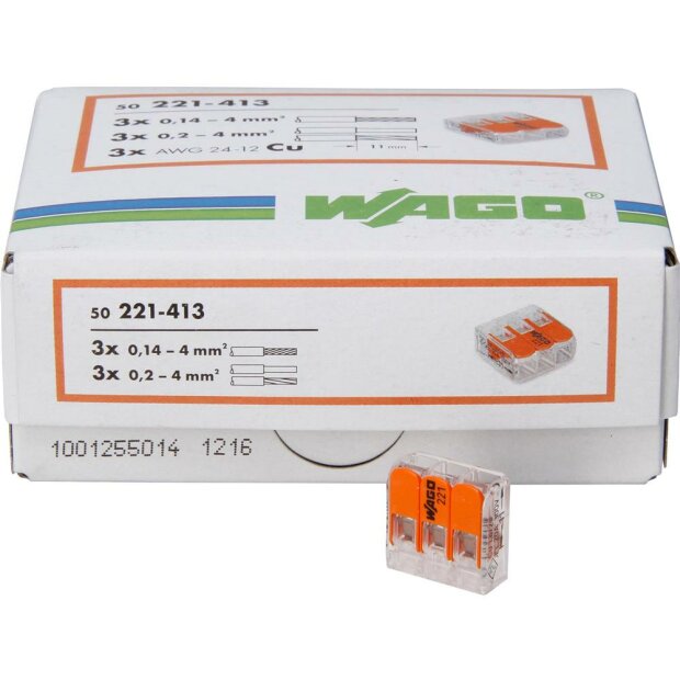 WAGO Steckklemme 221-413, Profi-Pack