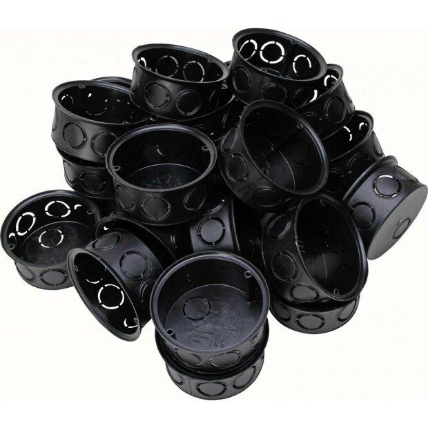 Abzweigdose, Isolierstoff, Dosentiefe: 36mm, Farbe: schwarz, Inhalt: 25 Stück