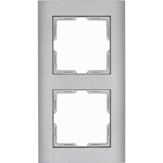 ATHENIS IP44 - 2-fach Abdeckrahmen, Farbe: stahlfarben