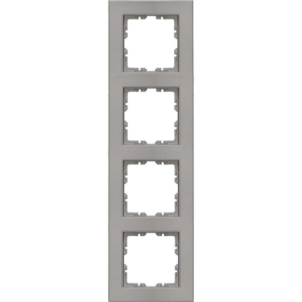 HK07 - Abdeckrahmen 4-fach, Farbe: stahl