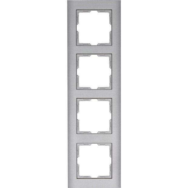ATHENIS - Abdeckrahmen 4-fach, Farbe: stahl