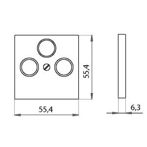 HK07 - Antennen-Abdeckung TV/RF, Farbe: reinweiß